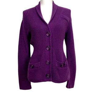 LAURA SCOTT / Purple Cardigan Sweater / Small